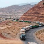 Trucks part of a WFP convoy heading to Tigray 