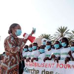 An environmental activist addresses a crowd 