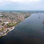 An aerial view of the city of Kherson in Ukrain