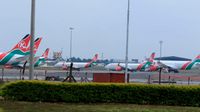 Kenya Airways planes at JKIA in Nairobi.