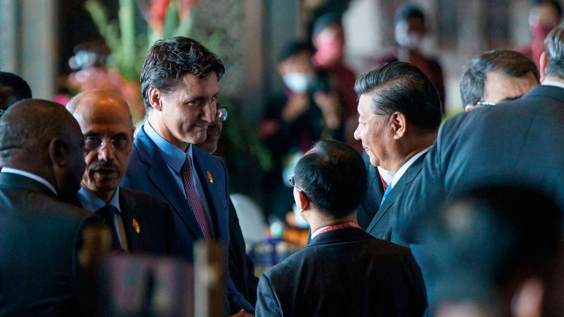 Justin Trudeau and Xi Jinping in Bali