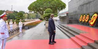 Ugandan President Yoweri Museveni in Hanoi