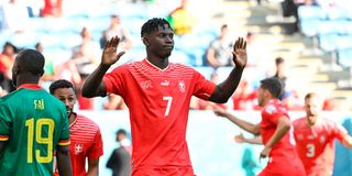 Switzerland's forward #07 Breel Embolo