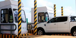 Toll booths at the Entebbe Express Highway