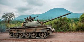 A Congolese army tank in Goma