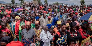 Displaced people who fled clashes in DRC