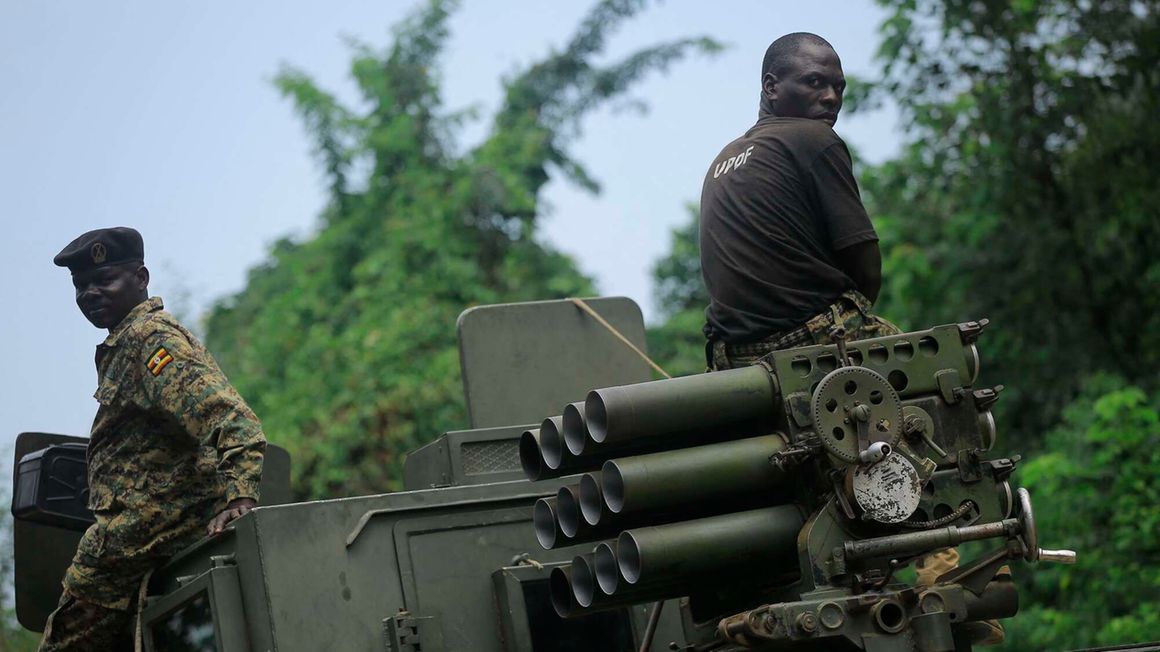 UPDF troops during a military operation.