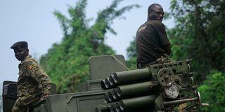 UPDF troops during a military operation.