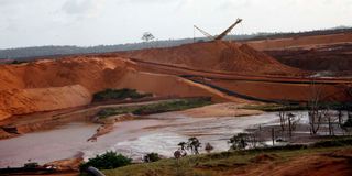 A titanium mining field in Kwale