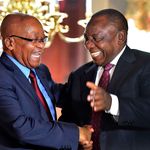 Cyril Ramaphosa with his predecessor Jacob Zuma