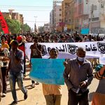 Sudanese demonstrators in Khartoum