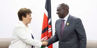 Kenyan President William Ruto with IMF's Kristalina Georgieva 