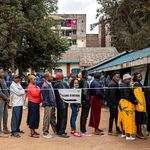 Kenyans queue to vote on August 9, 2022.
