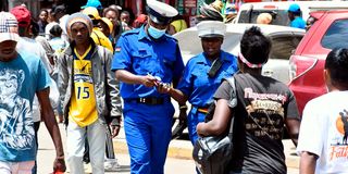 Police on patrol in Nairobi, Kenya.