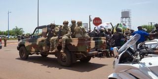 Malian Armed Force escort new president Assimi Goita 