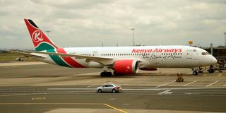 A Kenya Airways plane JKIA