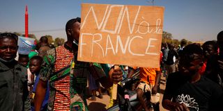 Demonstrators protest in Ouagadougou