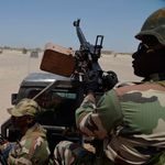 Nigerien soldiers on patrol.