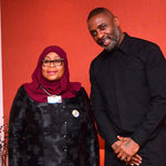 Samia Suluhu Hassan with British actor Idris Elba in Davos