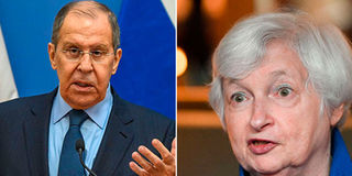 Russian Foreign Minister Sergey Lavrov, US Treasury Secretary Janet Yellen 