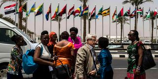 Participants arrive for a meeting of Comesa, EAC and SADC