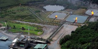 Shell Cawtharine oil installation at Awoba in the Niger Delta.