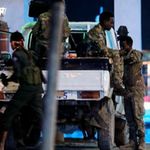 Security forces patrol in Mogadishu on August 20, 2022 following a terror attack.