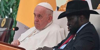 Pope Francis and South Sudan’s President of Salva Kiir