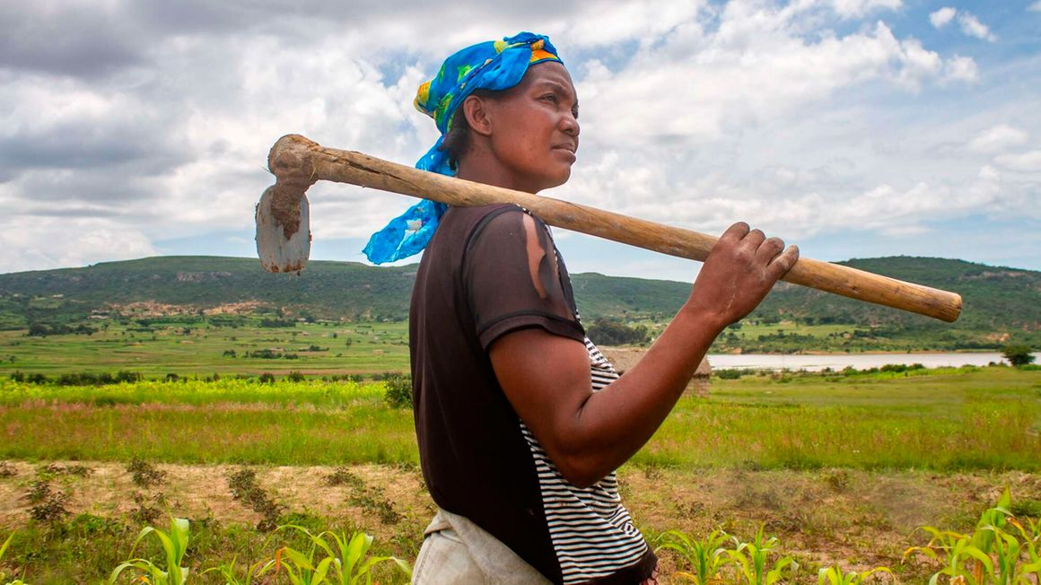 A woman heading to her farm Lubango in Angola.