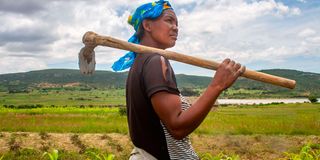 A woman heading to her farm Lubango in Angola.