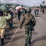 Congolese soldier walks in Kanyaruchinya, Goma in eastern DR Congo 