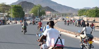 A road in Kenya's Lodwar town which leads to South Sudan