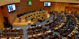 A session of the 35th AU summit in Ethiopia