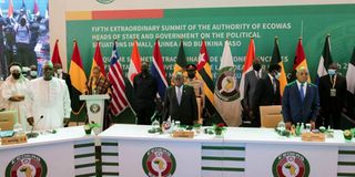 Ecowas leaders at a meeting 