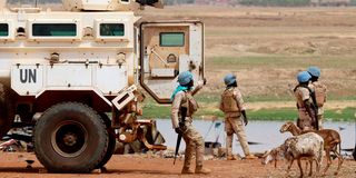 A UN armoured vehicle in Mali