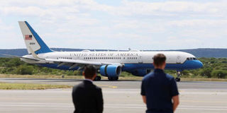 The airplane carrying US first lady Jill Biden