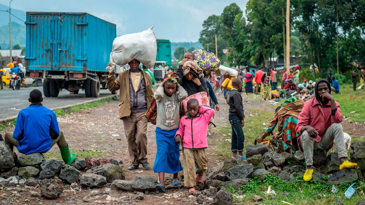 Internally displaced people from Kibumba in Goma, DRC