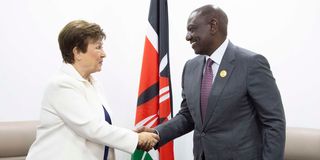 President William Ruto with IMF Managing Director Kristalina Georgieva