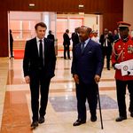 Presidents Emmanuel Macron and Gabon's Ali Bongo