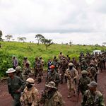 EACRF soldiers and M23 rebels in Kibumba