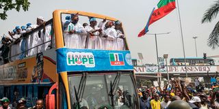 APC candidate Bola Tinubu campaigning