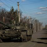 Ukraine tank patrolling