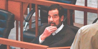 Saddam Hussein during his trial in 2006