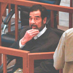 Saddam Hussein during his trial in 2006