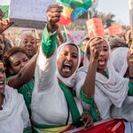 Ethiopians protesting