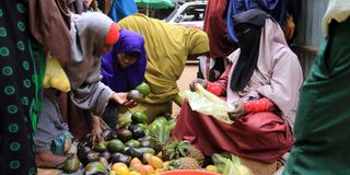 Somali refugees in a market at Hagadera Refugee Camp