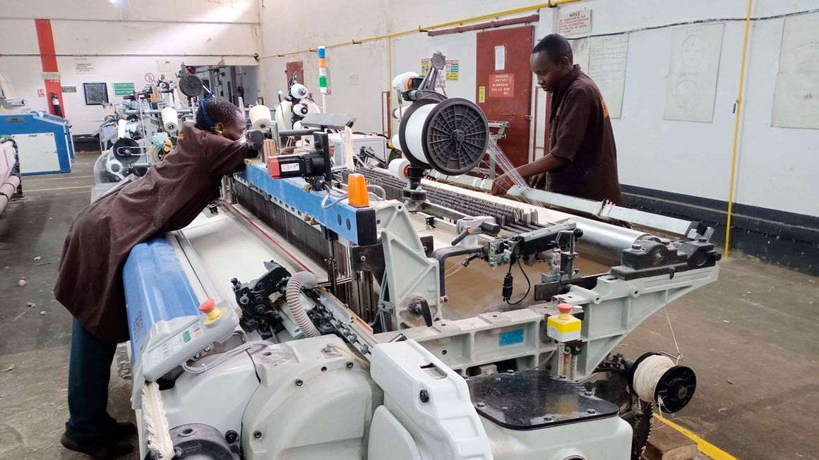 Workers at Thika Cloth Mills factory in Kenya