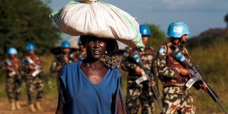 UNMISS peacekeepers on patrol