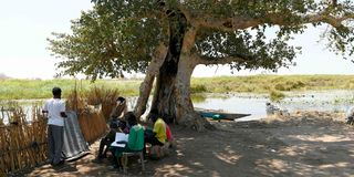Justin Jerom Ayub teaches internally displaced persons