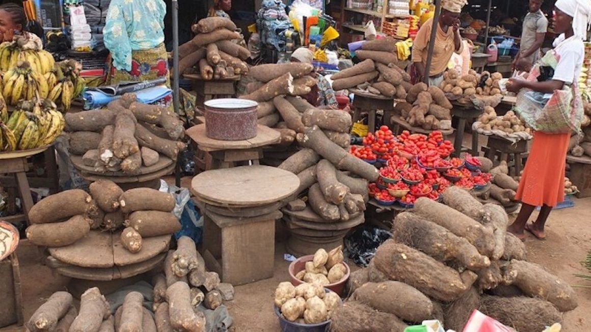 Yams sold in a market